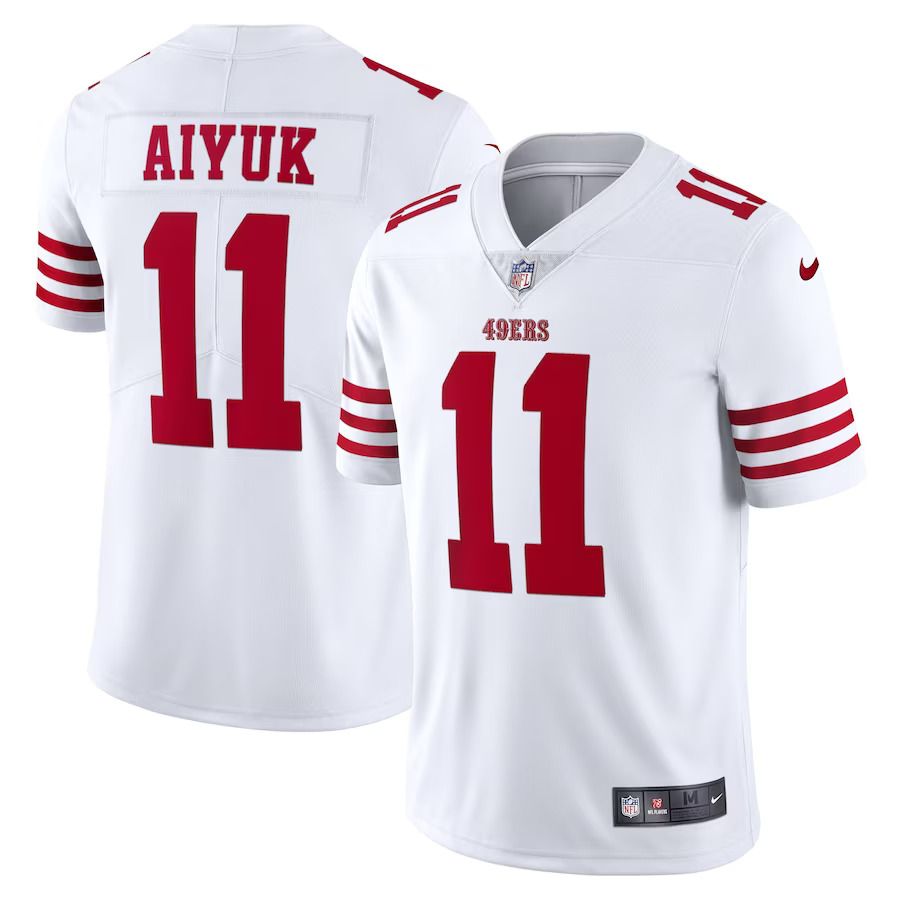 Men San Francisco 49ers 11 Brandon Aiyuk Nike White Vapor Limited NFL Jersey